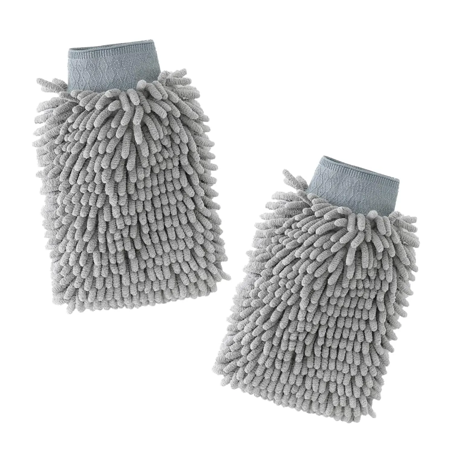 Kuber Industries Gloves | Microfiber Cleaning Gloves | Chenille Mitts for Kitchen | Hand Duster for Kitchen | 1000 GSM Hand Gloves | Double Sided Gloves | SHXNEFSST1 | Pack of 4 | Gray