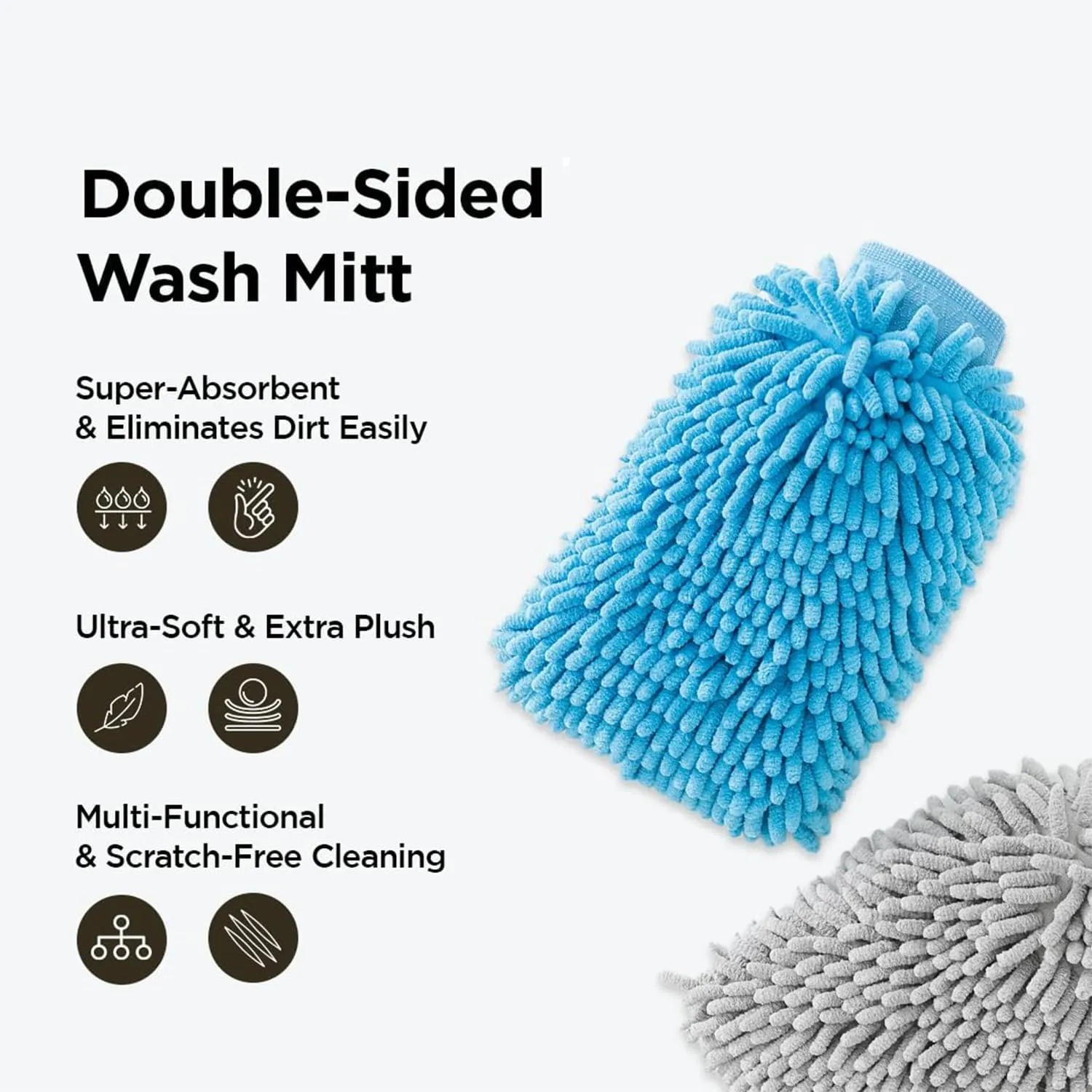 Kuber Industries Gloves | Microfiber Cleaning Gloves | Chenille Mitts for Kitchen | Hand Duster for Kitchen | 1000 GSM Hand Gloves | Double Sided Gloves | SHXNEFSST1 | Pack of 4 | Gray