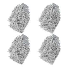 Kuber Industries Gloves | Microfiber Cleaning Gloves | Chenille Mitts for Kitchen | Hand Duster for Kitchen | Hand Gloves for Car | Double Sided Gloves | SHXNEFSST1 | Pack of 8 | Gray