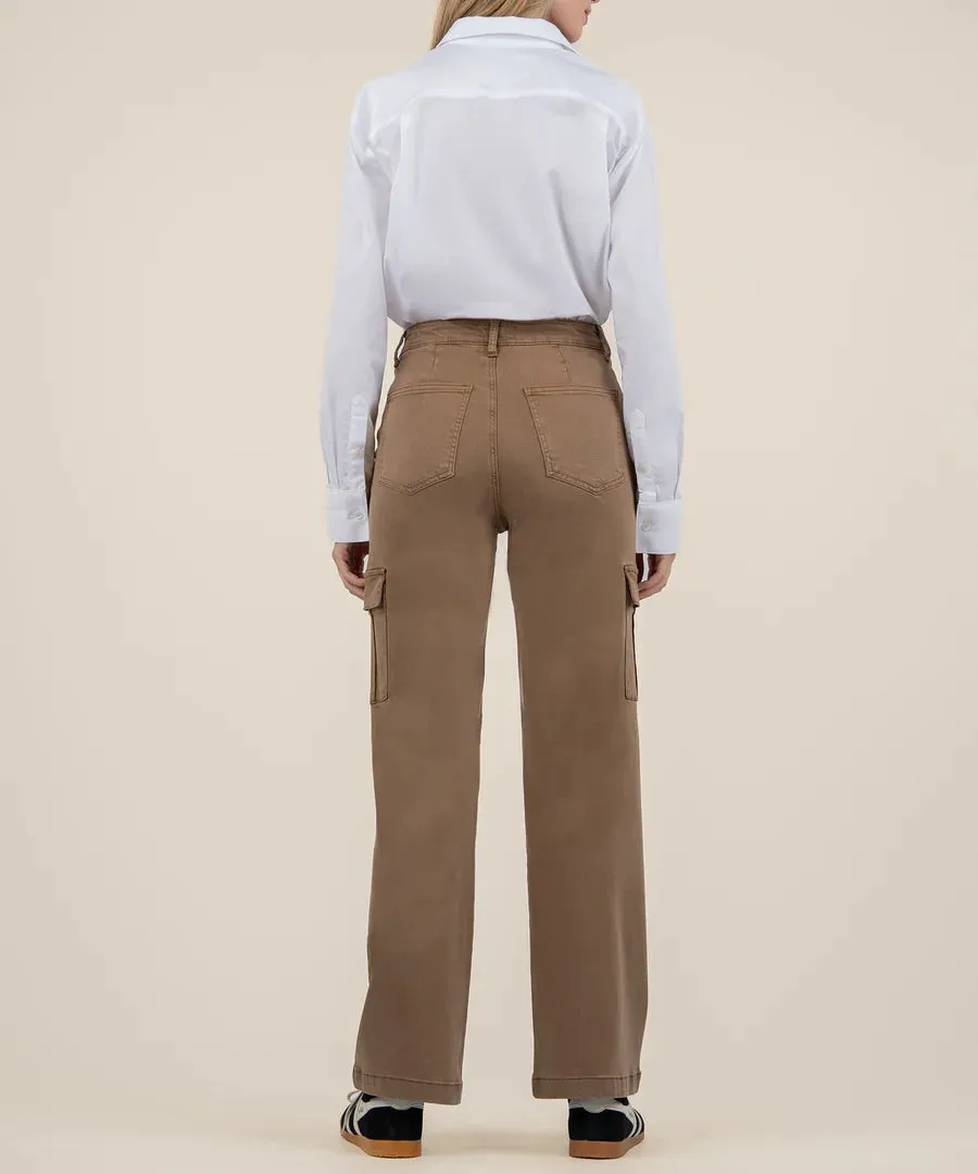 Kut Miller High Ride Wide Leg Cargo Pants Camel