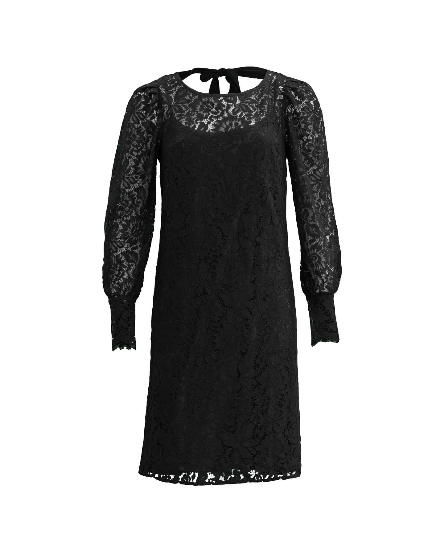 Lace Long Sleeve Dress in Black