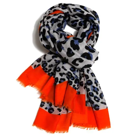 Leo Print Bright Border | Orange