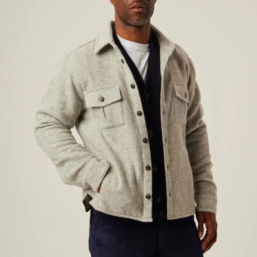 Light Grey Dexter Wool Overshirt