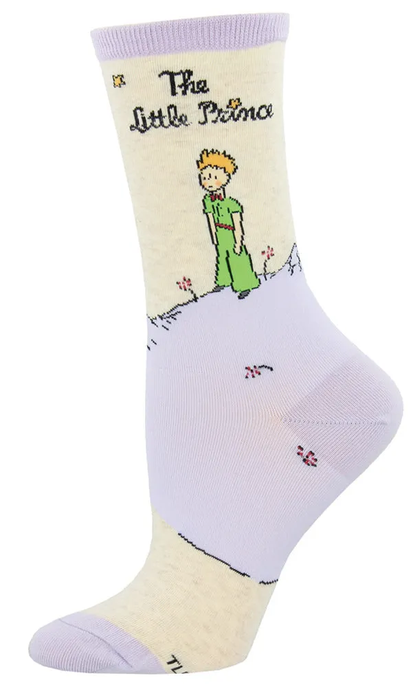 Little Prince White Cotton Women's Socks