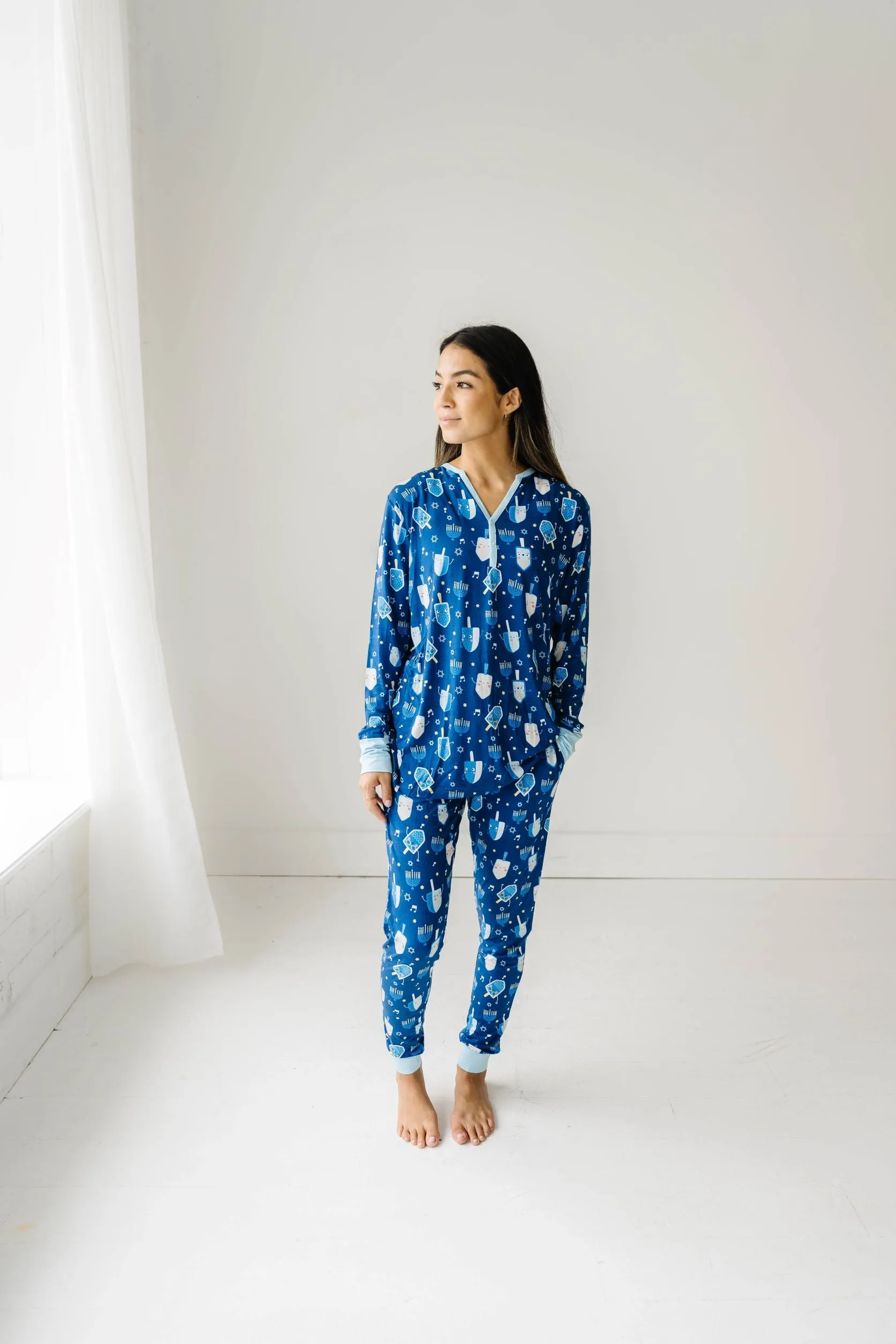 Little Sleepies Dancing Dreidels Women's Bamboo 2pc Pajama Set