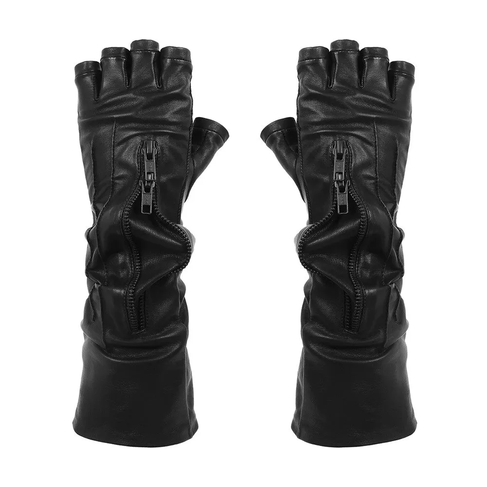 LONG FINGER CUFF DOUBLE ZIP GLOVES