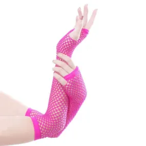 Long Fingerless Fishnet Gloves