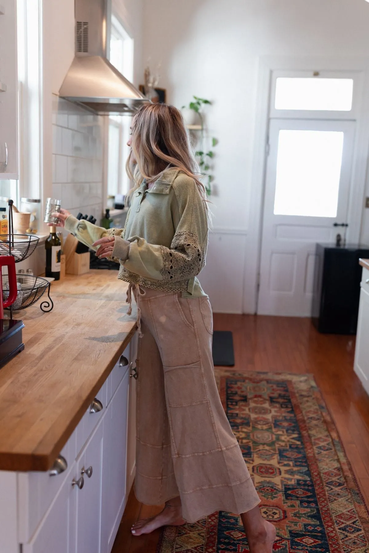 Lucky One Wide Leg Pant - Camel