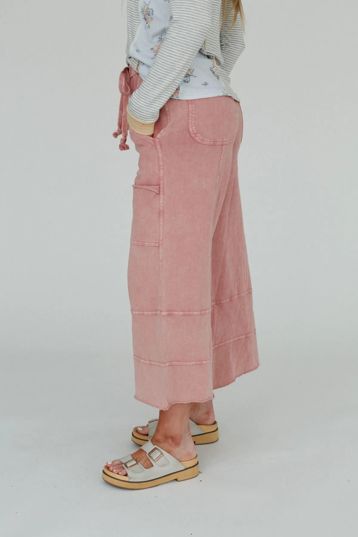 Lucky One Wide Leg Pant - Mauve