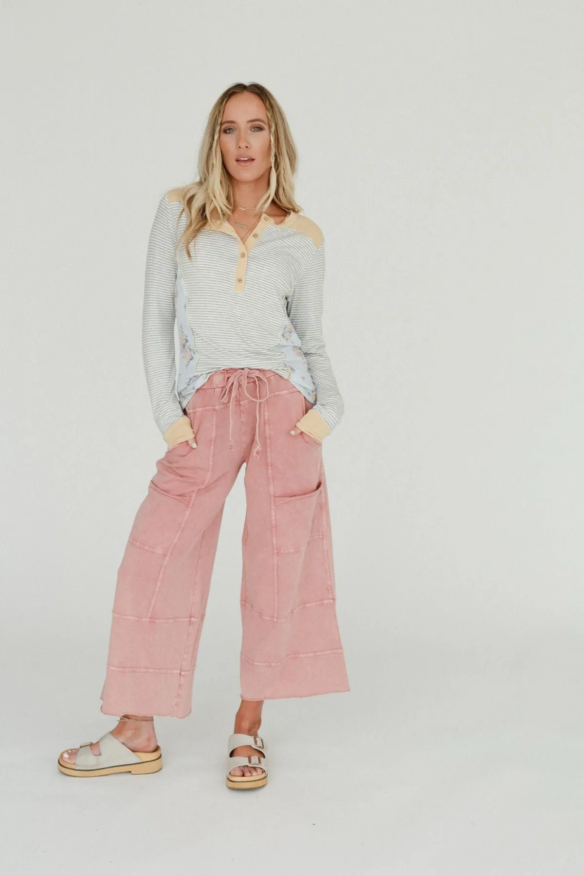 Lucky One Wide Leg Pant - Mauve