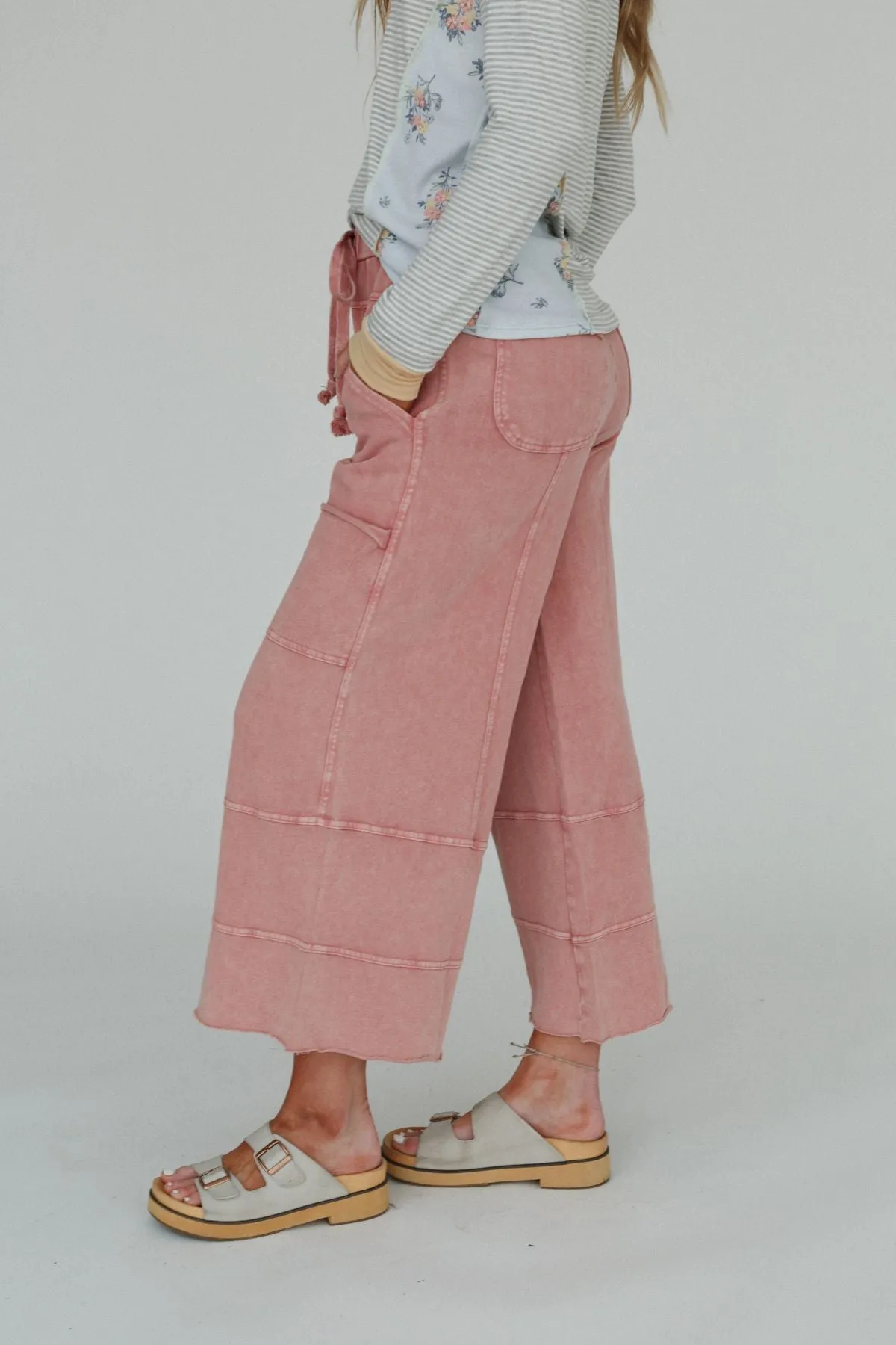 Lucky One Wide Leg Pant - Mauve