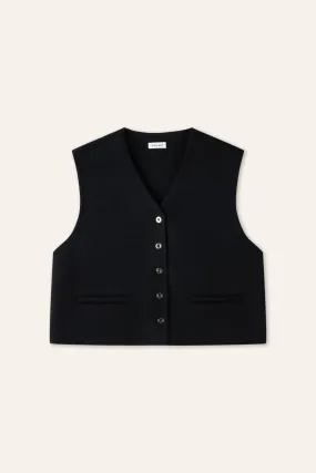 LULU cashmere-blended gilet (Black)