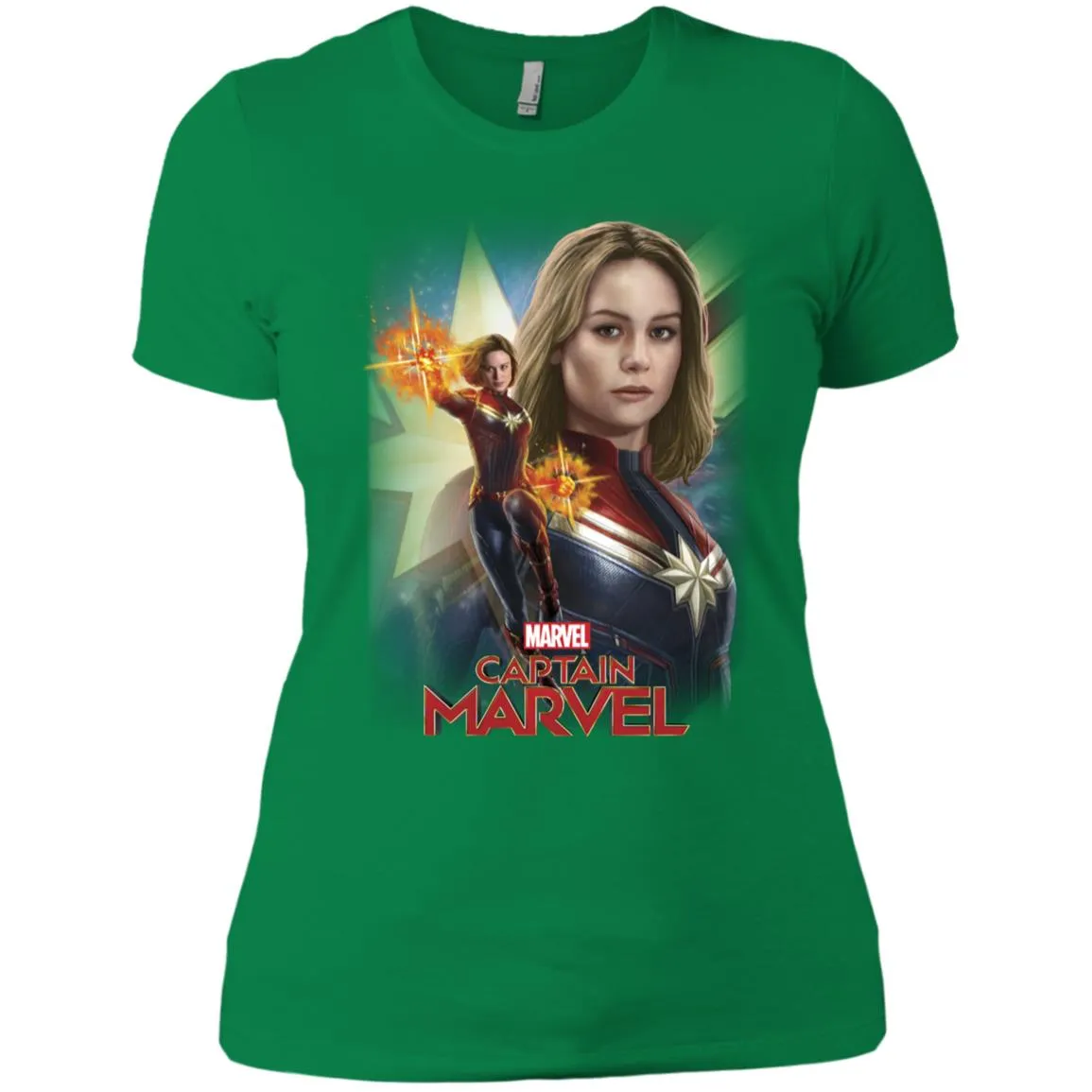 Marvel Captain Marvel Powers Portrait Women Cotton T-Shirt