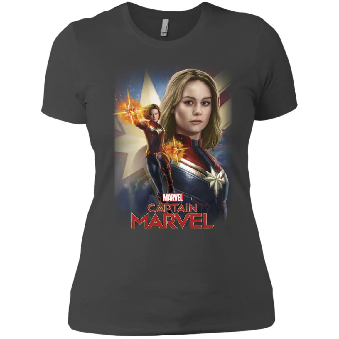 Marvel Captain Marvel Powers Portrait Women Cotton T-Shirt