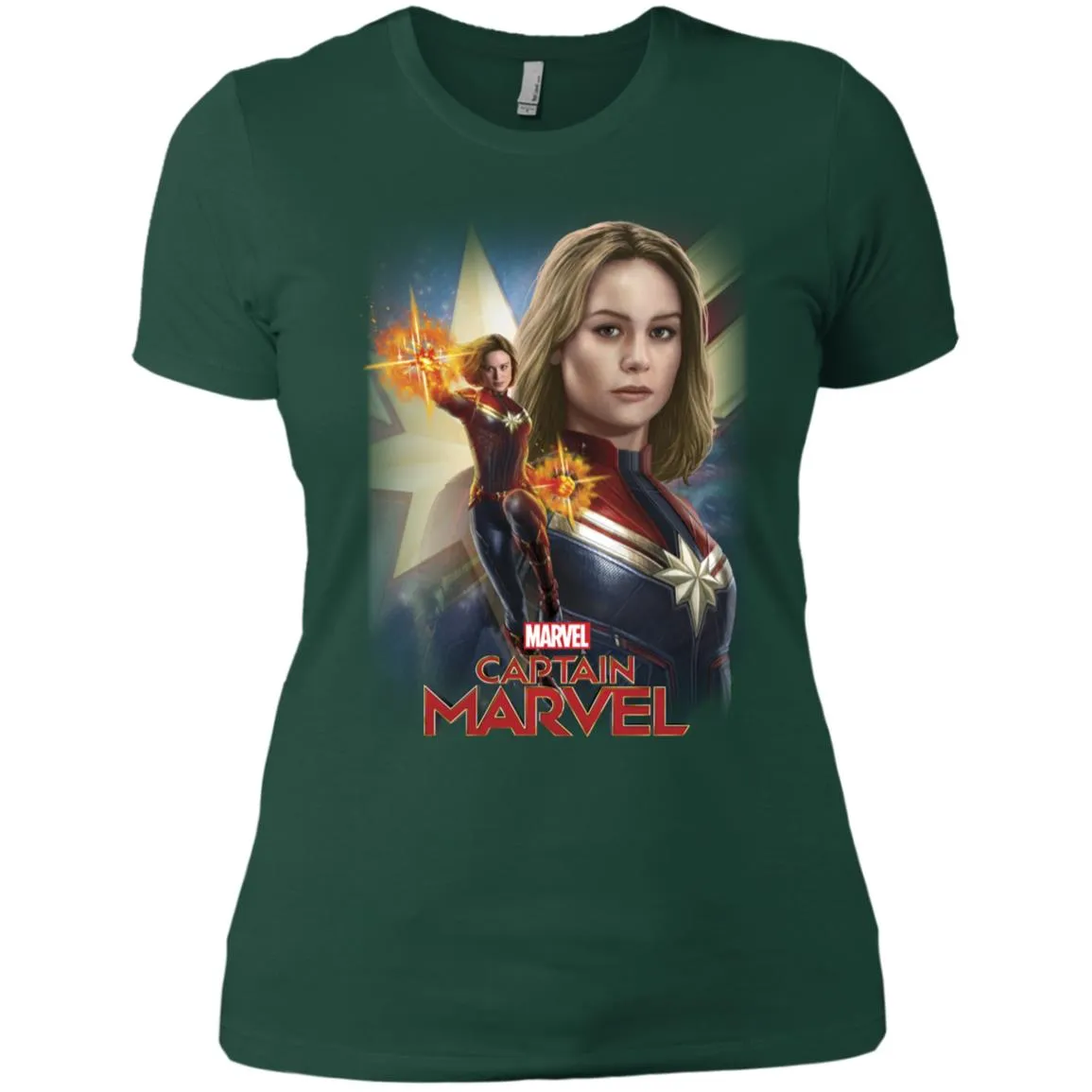 Marvel Captain Marvel Powers Portrait Women Cotton T-Shirt