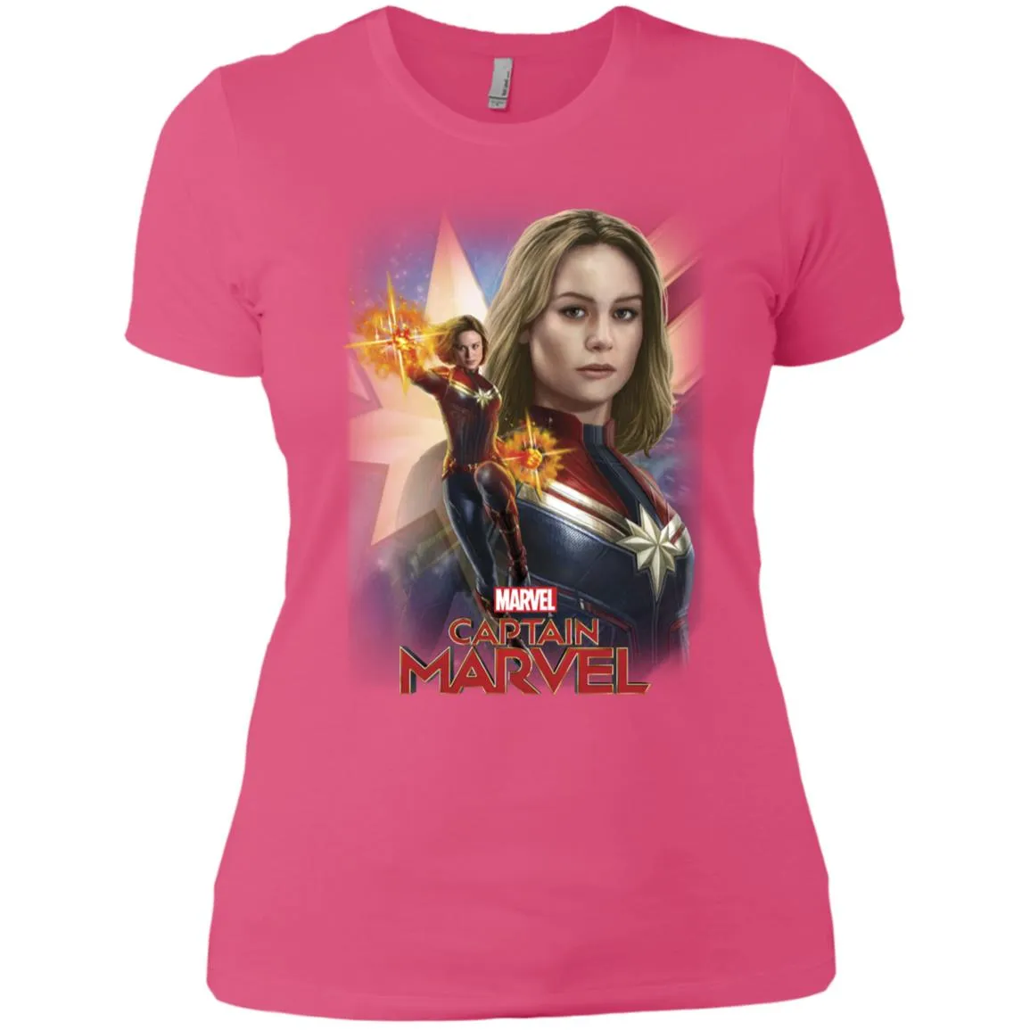 Marvel Captain Marvel Powers Portrait Women Cotton T-Shirt