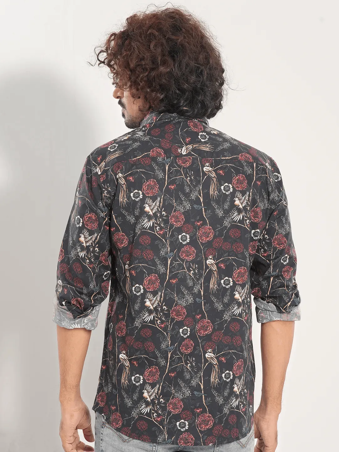 Men's Allover Black Nature Full Sleeve Shirt