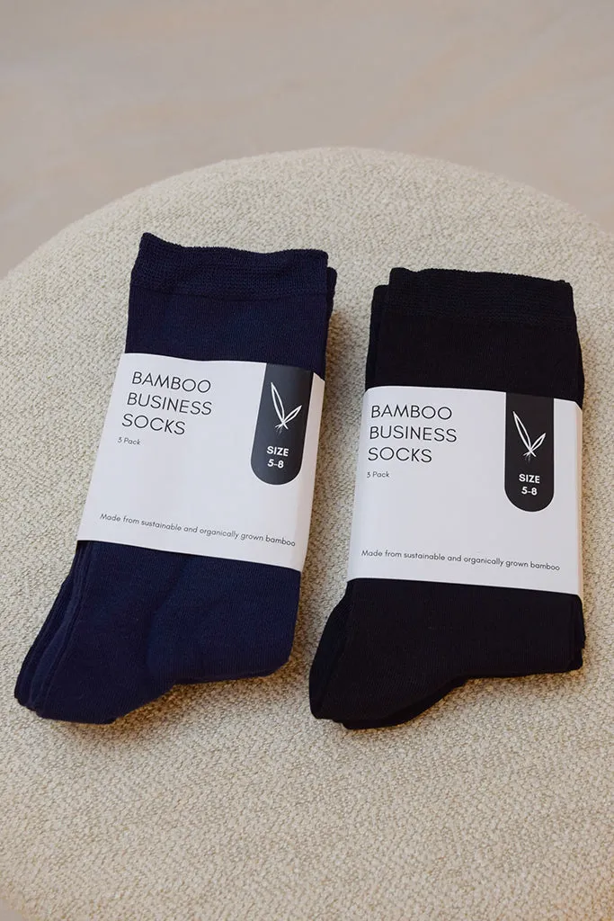 Men's Bamboo Business Socks 3 Pack - Black