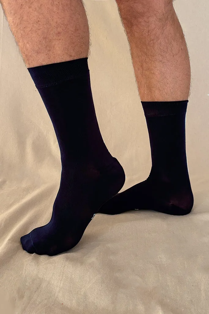 Men's Bamboo Business Socks 3 Pack - Navy