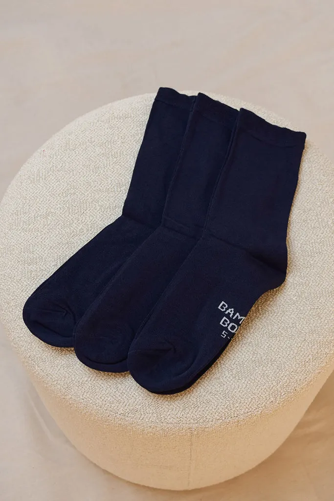 Men's Bamboo Business Socks 3 Pack - Navy