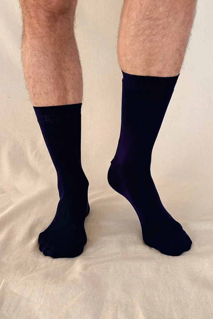 Men's Bamboo Business Socks 3 Pack - Navy