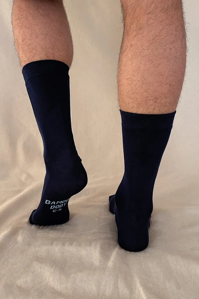 Men's Bamboo Business Socks 3 Pack - Navy