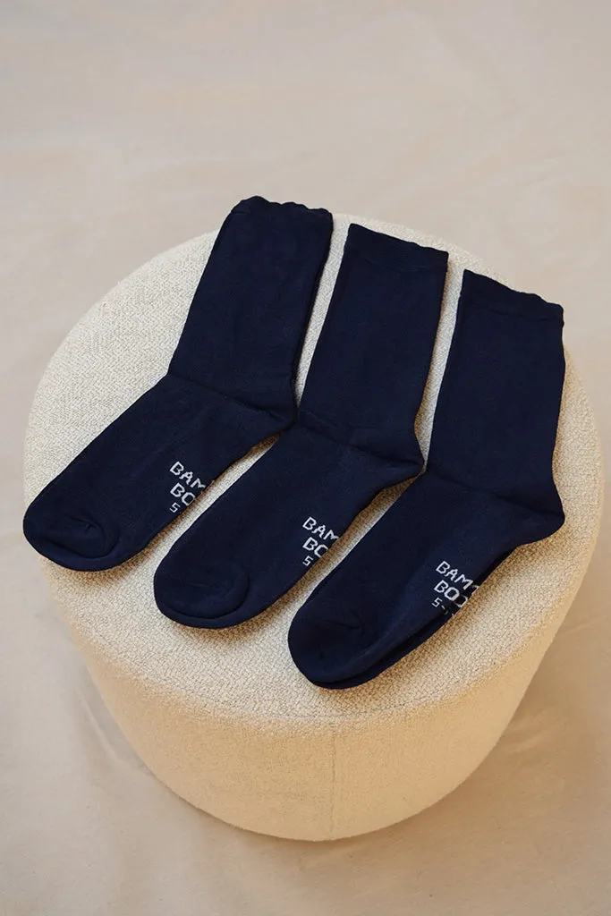 Men's Bamboo Business Socks 3 Pack - Navy