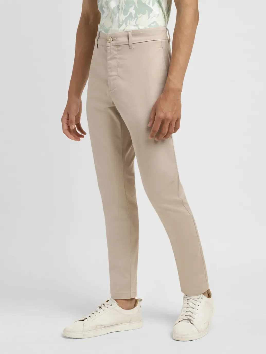 Men's Beige Slim Fit Chinos