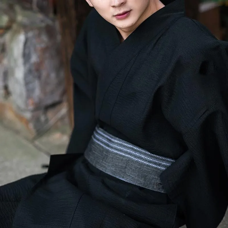 Mens Black Kimono