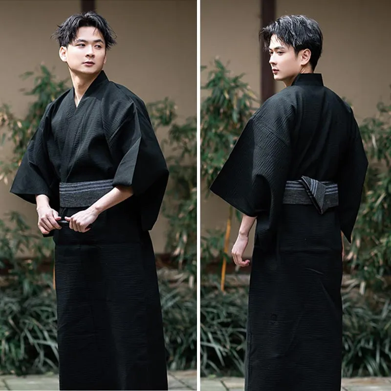 Mens Black Kimono