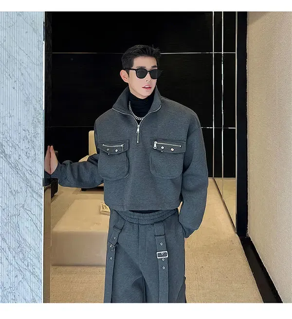 Men's Cozy Sweatshirt Cargo 2-Piece Set