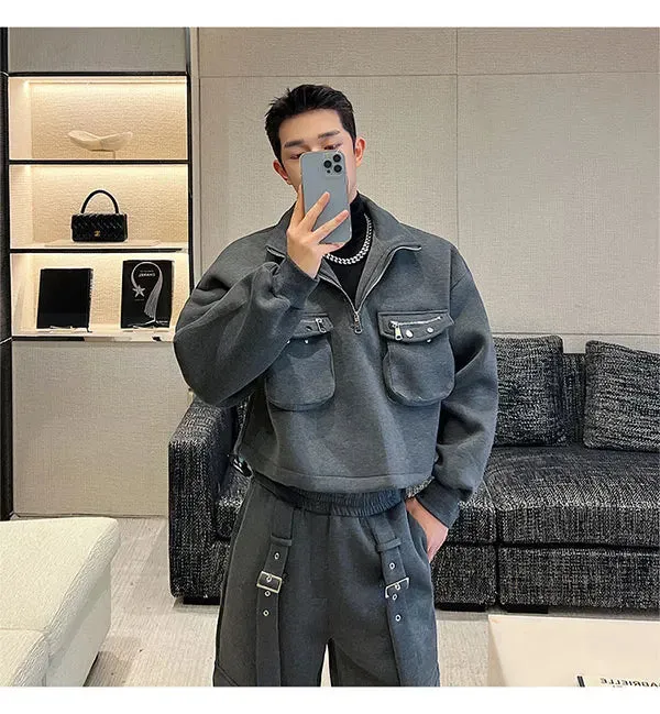 Men's Cozy Sweatshirt Cargo 2-Piece Set