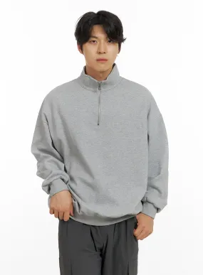 Men's Cozy Zip-Up Solid Sweatshirt (Gray) IG409