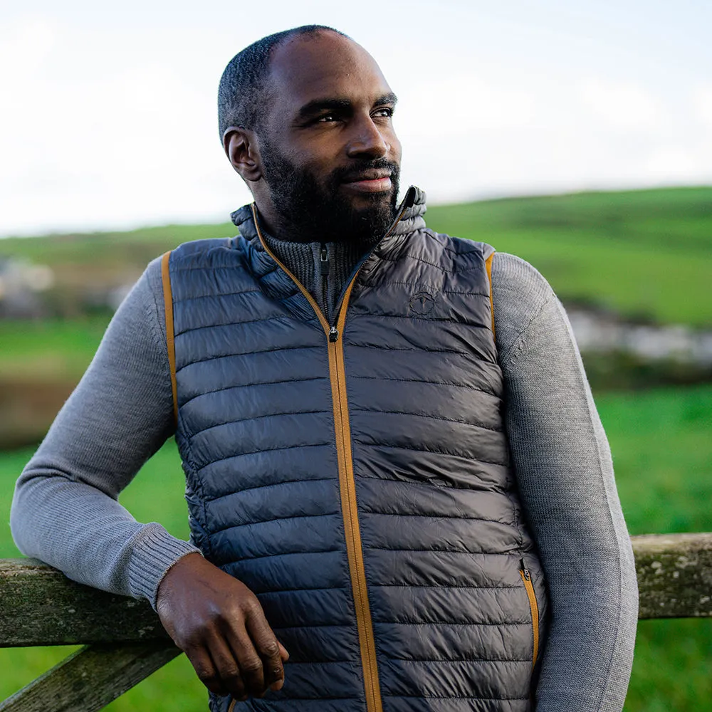 Mens Merino Wool Insulated Gilet (Smoke/Mustard)