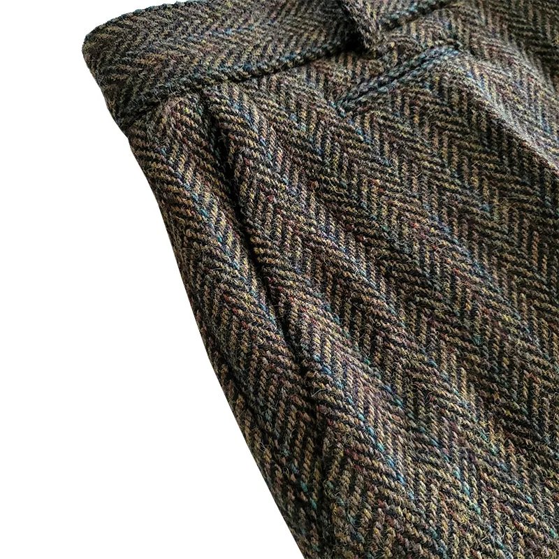 Men's Tweed Straight Pants Formal Style