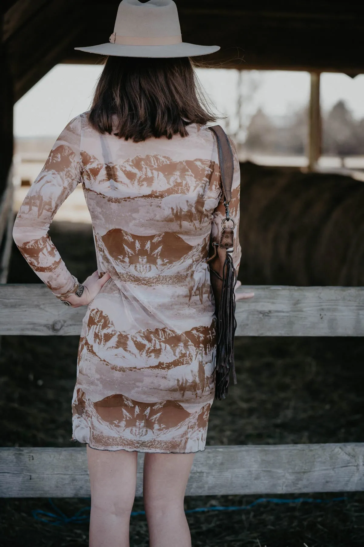 Mesh Printed Horse Dress (XS-XXL)