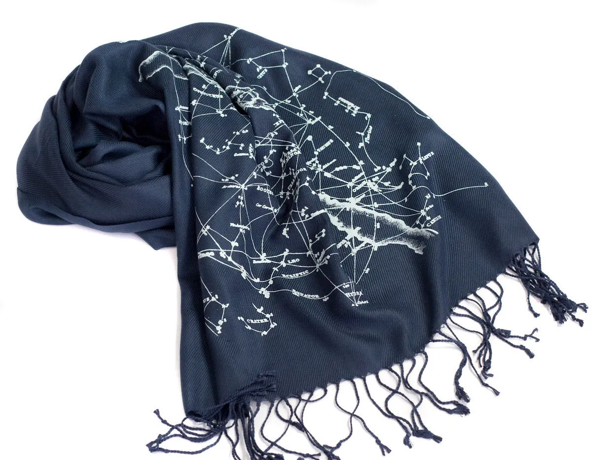 Milky Way Galaxy, star chart pashmina scarf.