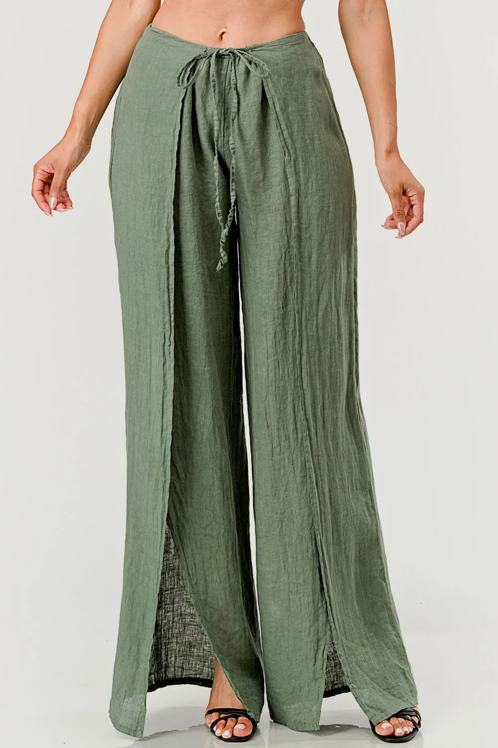 Monika Side Layered Linen Pants