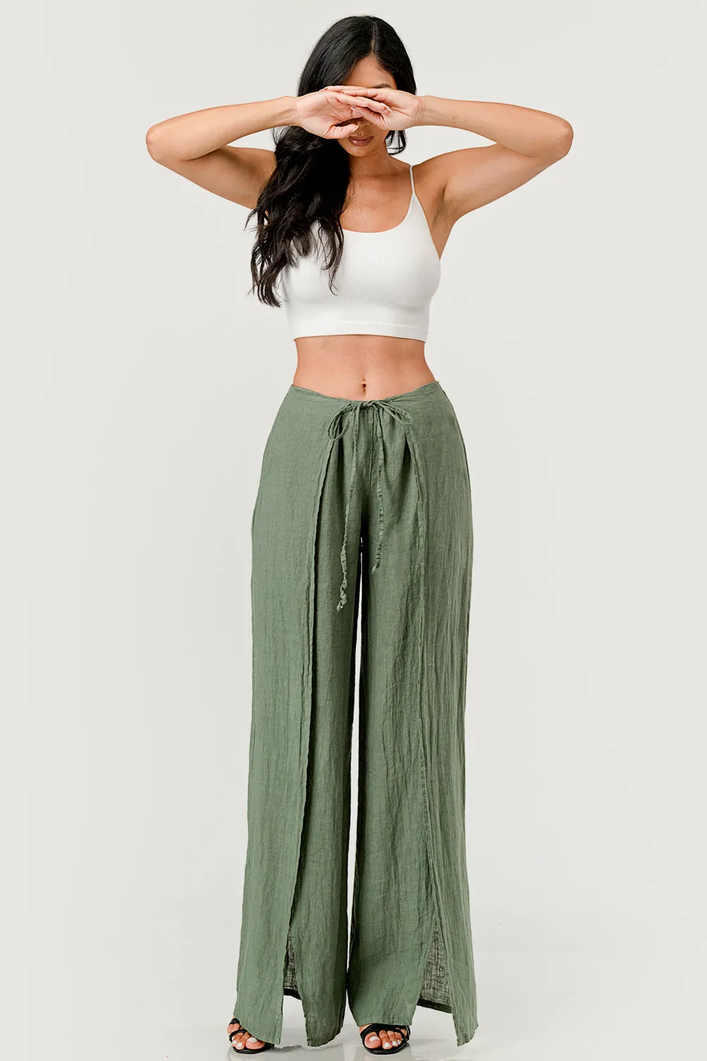 Monika Side Layered Linen Pants