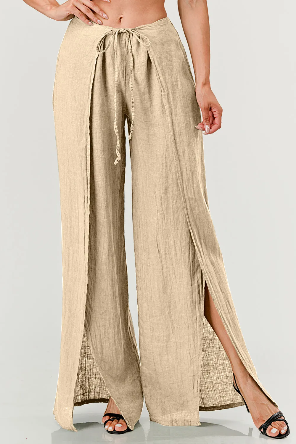 Monika Side Layered Linen Pants