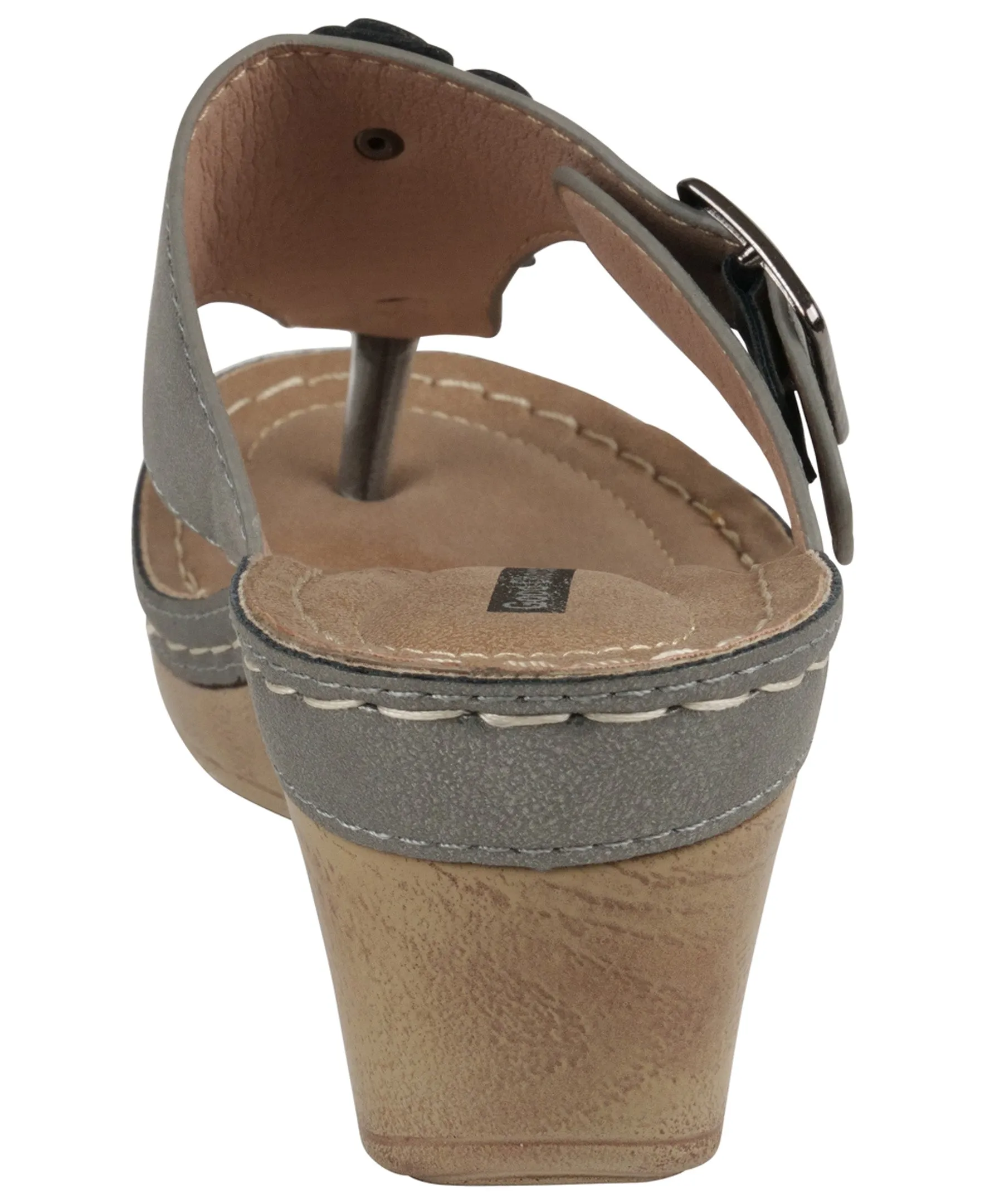 Narbone Pewter Wedge Sandals