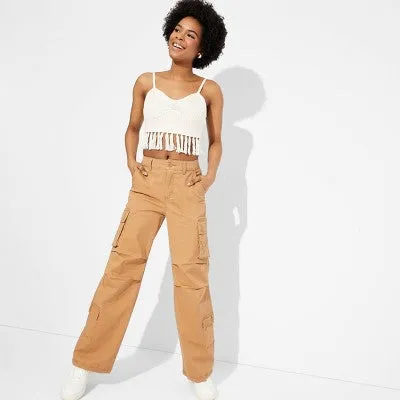 New - Wild Fable Women's High Rise Straight Relaxed Cargo Utility Pants