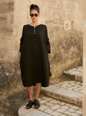 Noemi Linen Dress Black