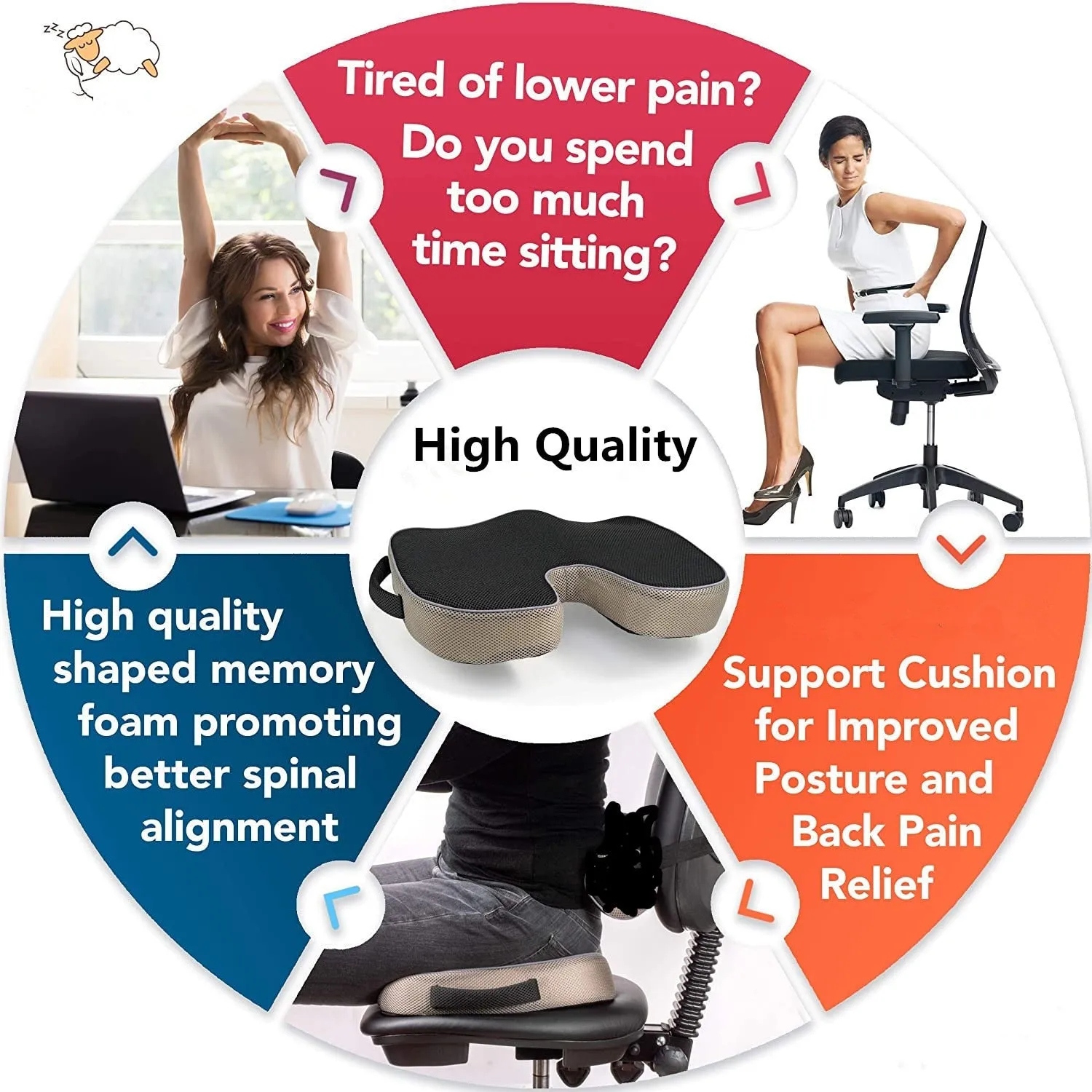 Non-Slip Cushion For Back Pain