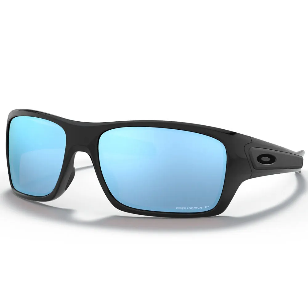 Oakley Turbine Sunglasses - Prizm Deep Water Polarized Lenses (Polished Black Frame)