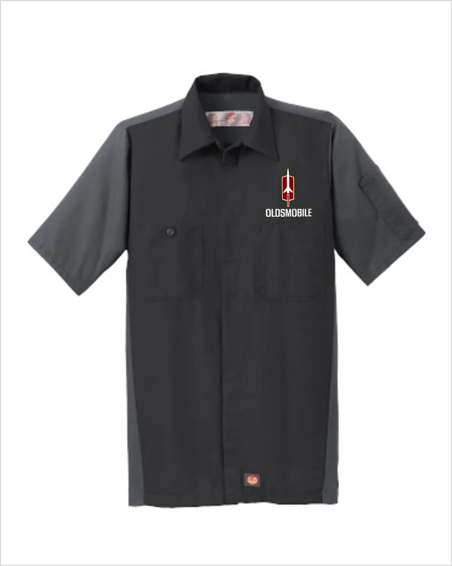 Oldsmobile 60's Rocket Red Kap Short Sleeve Two-Tone Mechanic Shirt