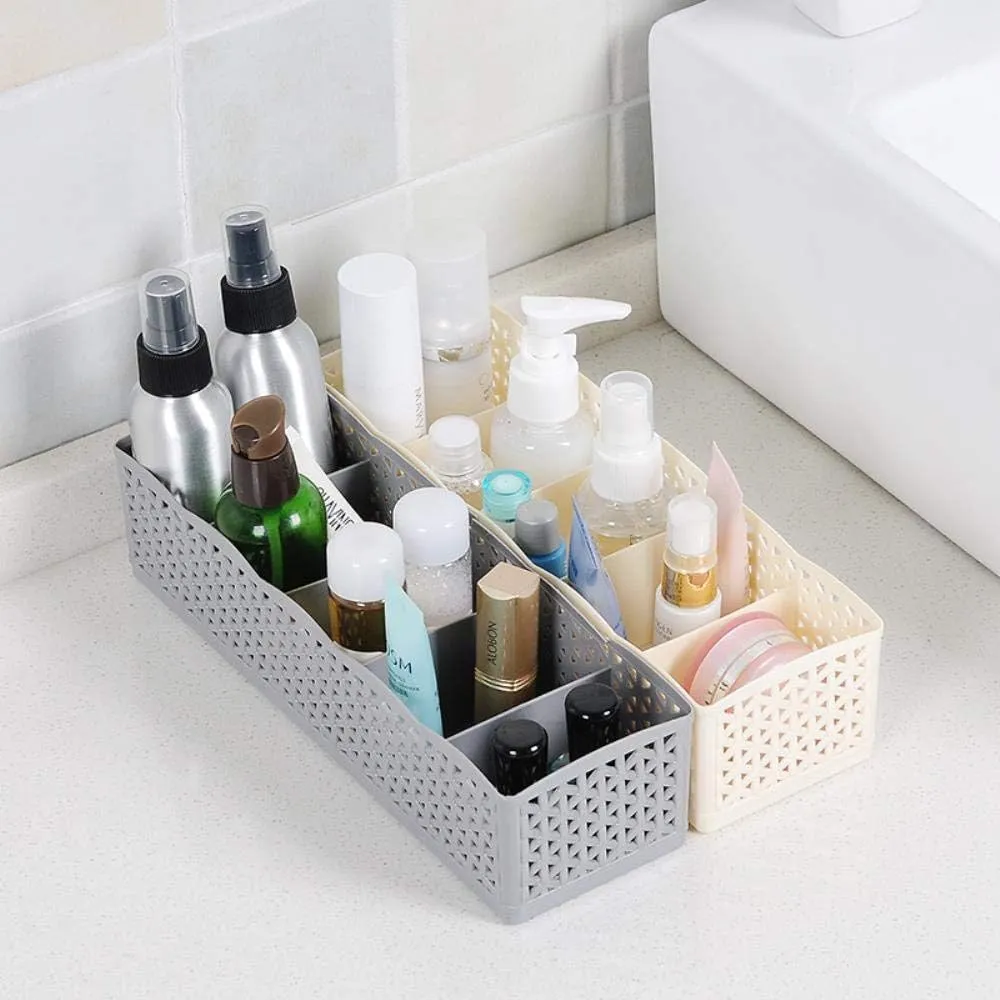 Pack of 3 5 Cells Plastic Storage Box Tie Bra Socks Underwear Drawer Cosmetic Stationery Divider Tidy Organizer