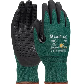 PIP ATG 34-8443 MaxiFlex Cut Gloves, ANSI A2 EN 3, Dotted Palms, Nitrile Micro-Foam, Green (1 DZ)