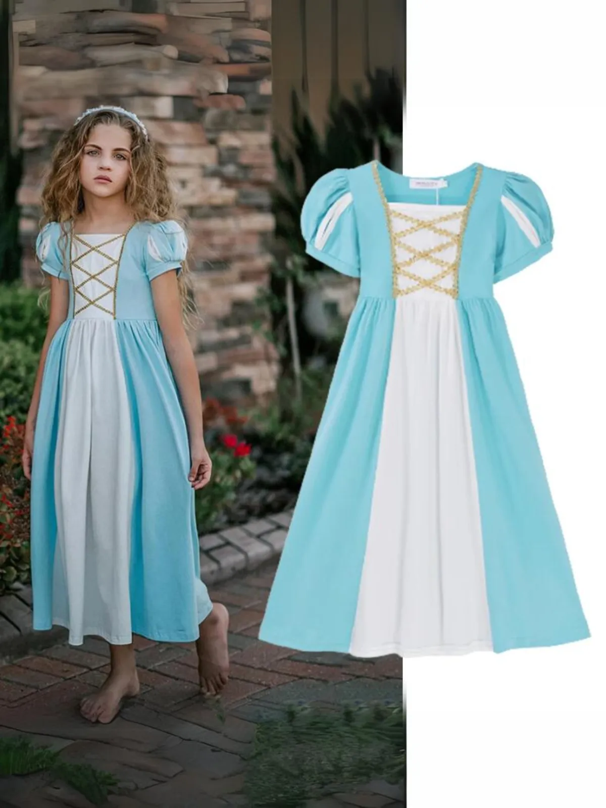 Playtime Fairytales Blue Puff Sleeve Princess Dress