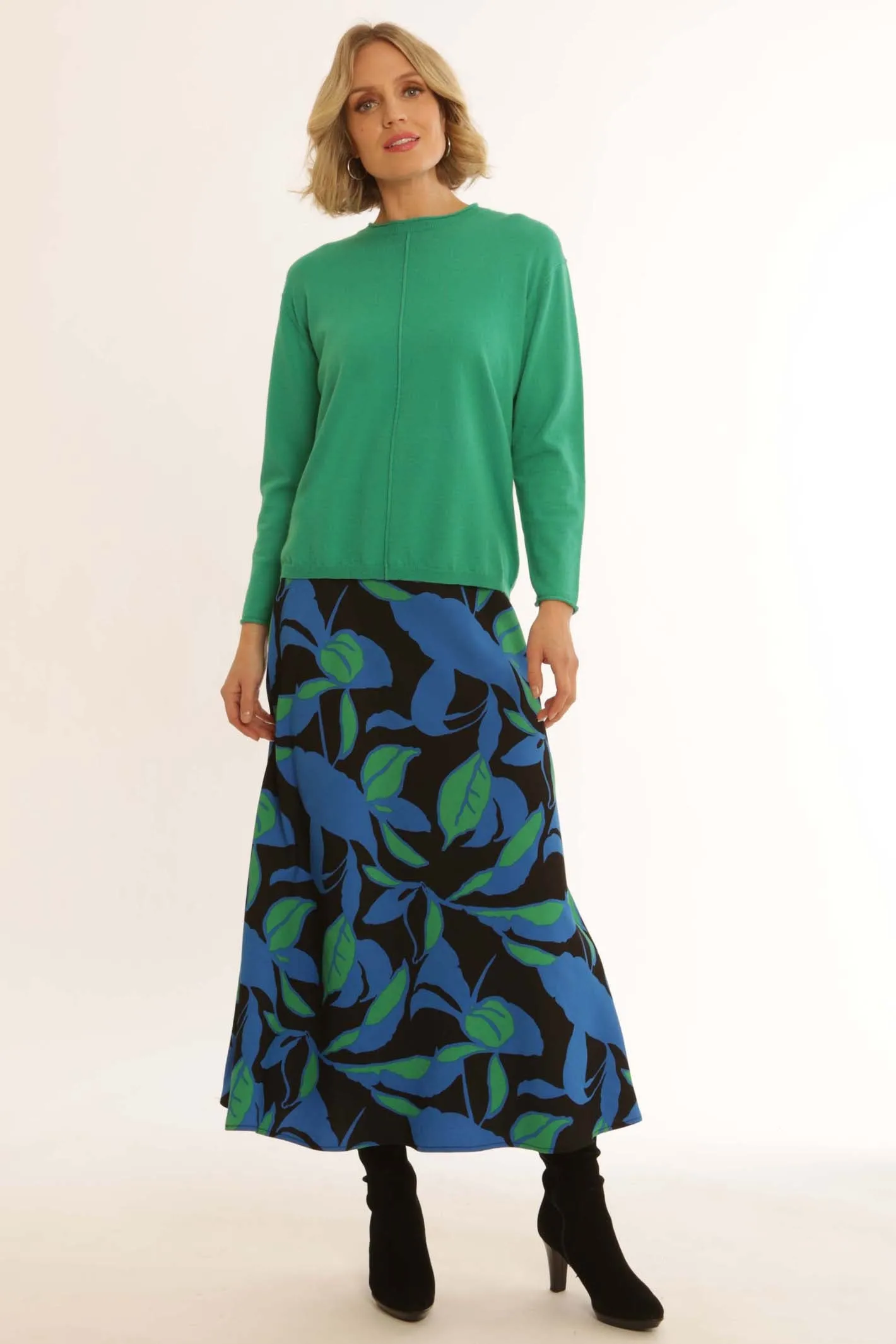 Pomodoro Clothing Clashing Leaf Skirt 12451